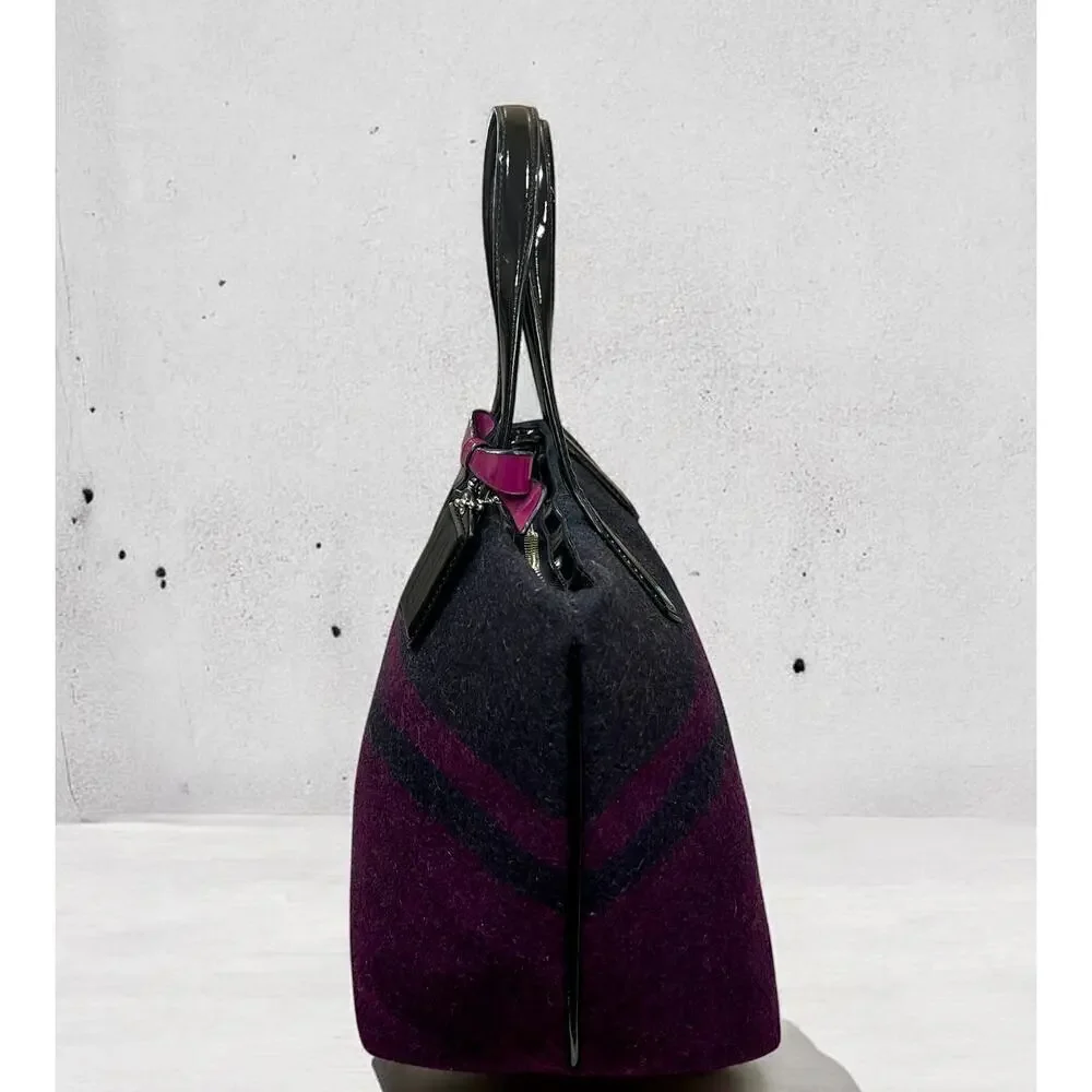 Coach F24786 Signature Stripe Wool Tote Bag